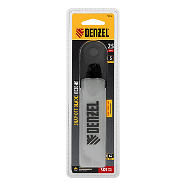Лезвия, 25 мм, сталь SK5 - 0,7 мм, 5 штук// Denzel