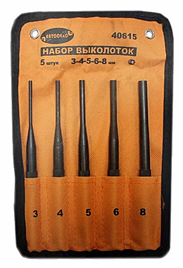 набор выколоток 5шт.(3-8мм.в сумке) (АвтоDело) (40615)
