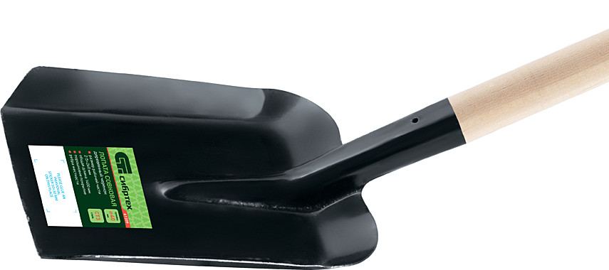 Лопата совковая, 215х260х1400 мм, деревянный черенок// Сибртех